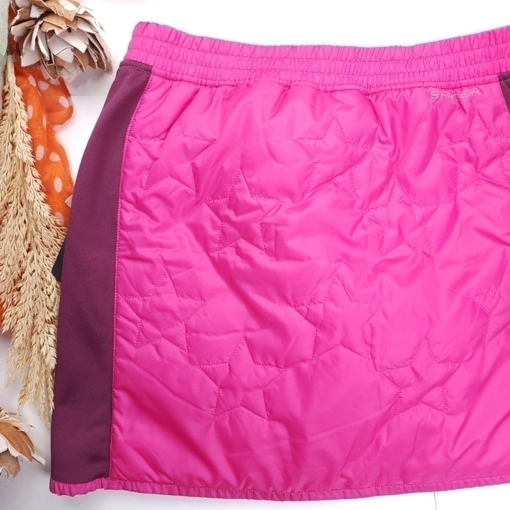 New Spyder Pink Purple Thinsulate puffer Fleece Skirt Sz Girls XL - Picture 3 of 11